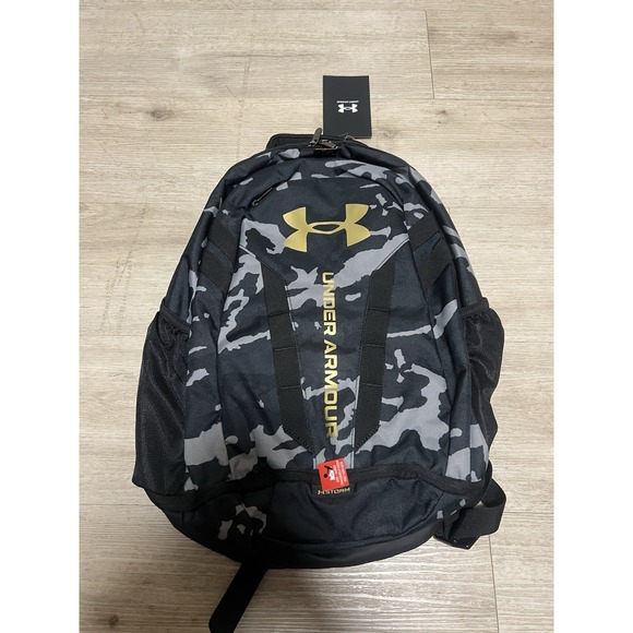 Under Armour UA Hustle 5.0 Backpack Camo Black/Metallic Gold NWT‎ 1361176 007